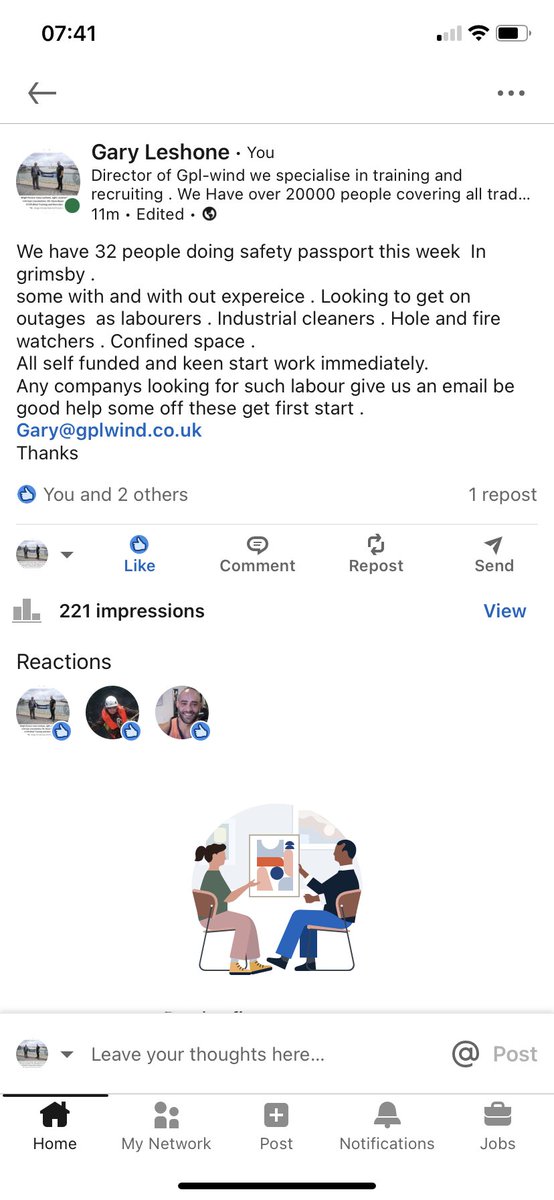 Local labour but a lot willing work anywhere in the uk . All keen and self funded courses . Any companies looking for such labour .
Gary@gplwind.co.uk