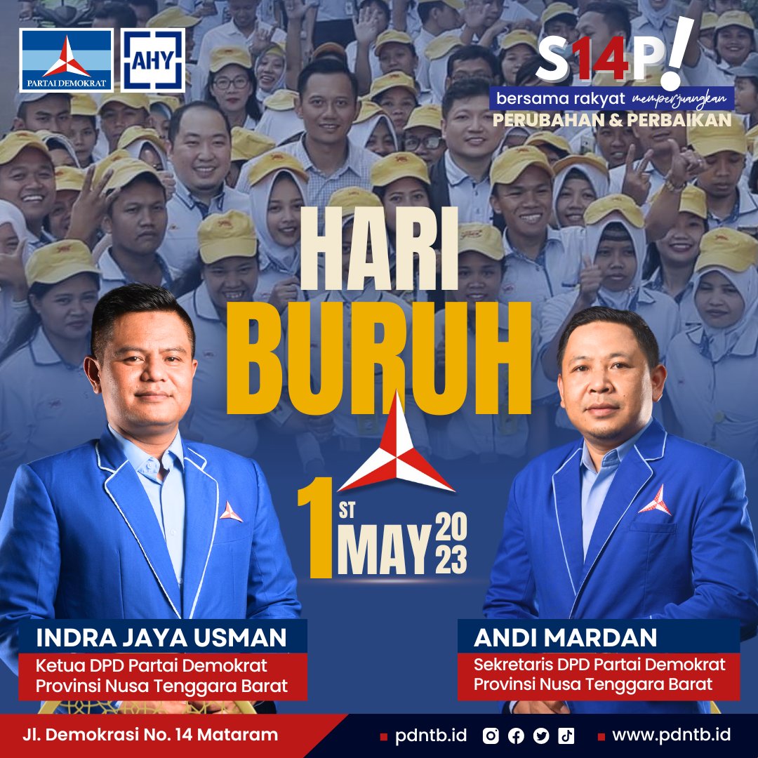 luname48584's tweet photo. Follow @pdntb_id untuk mengikuti kabar terbaru dari akun ofisial DPD Partai Demokrat NTB. #HariBuruh #hariburuh2023 #pdemokrat #demokratntb #pdntb #demokrat https://t.co/jCi6XNbQfK