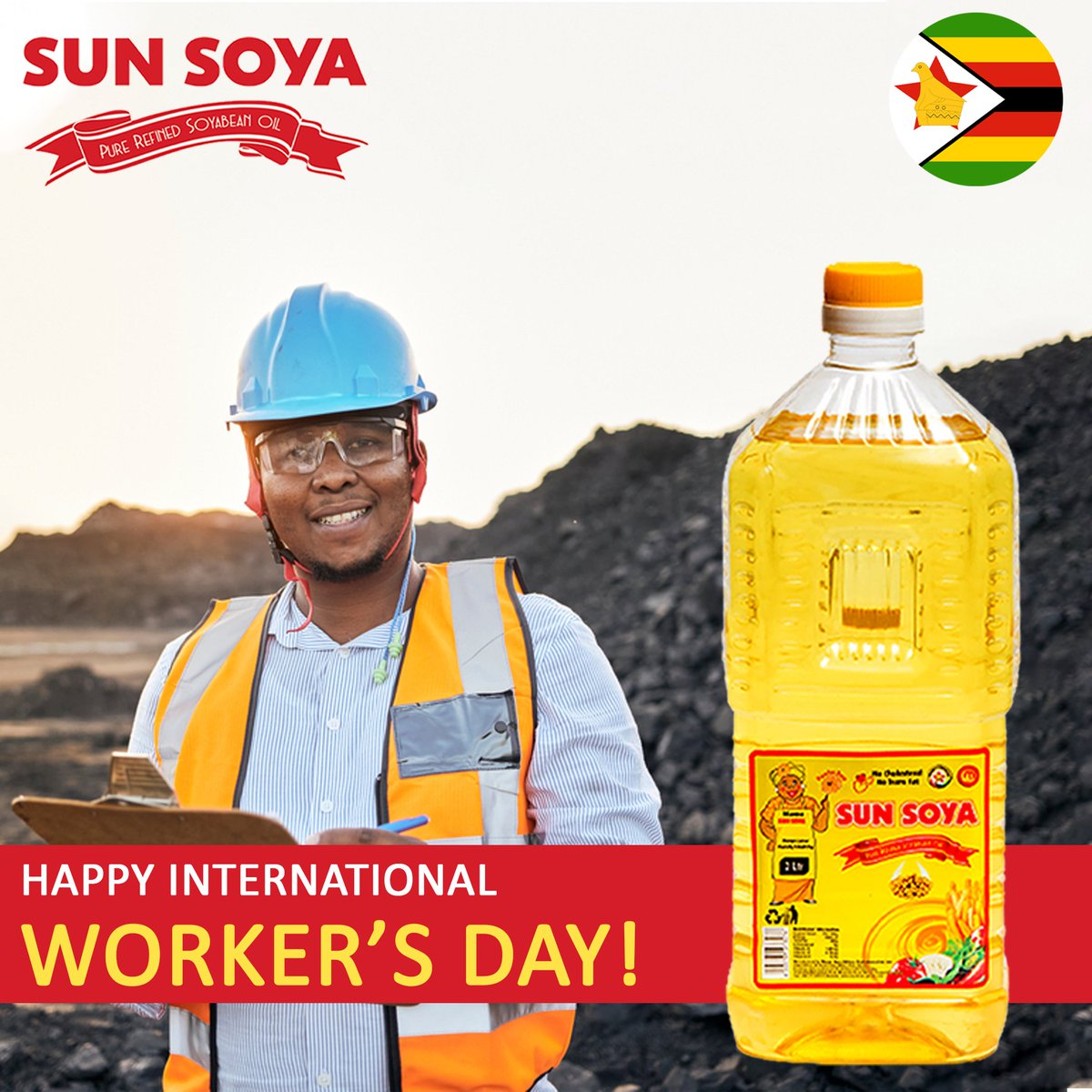 cooking25443's tweet photo. Happy Workers Day!   

#WorkersDay #usesunsoya #Zimbabwe #HealthyFood #sunsoyacookingoil #healthylife https://t.co/sR5k4lB2ab