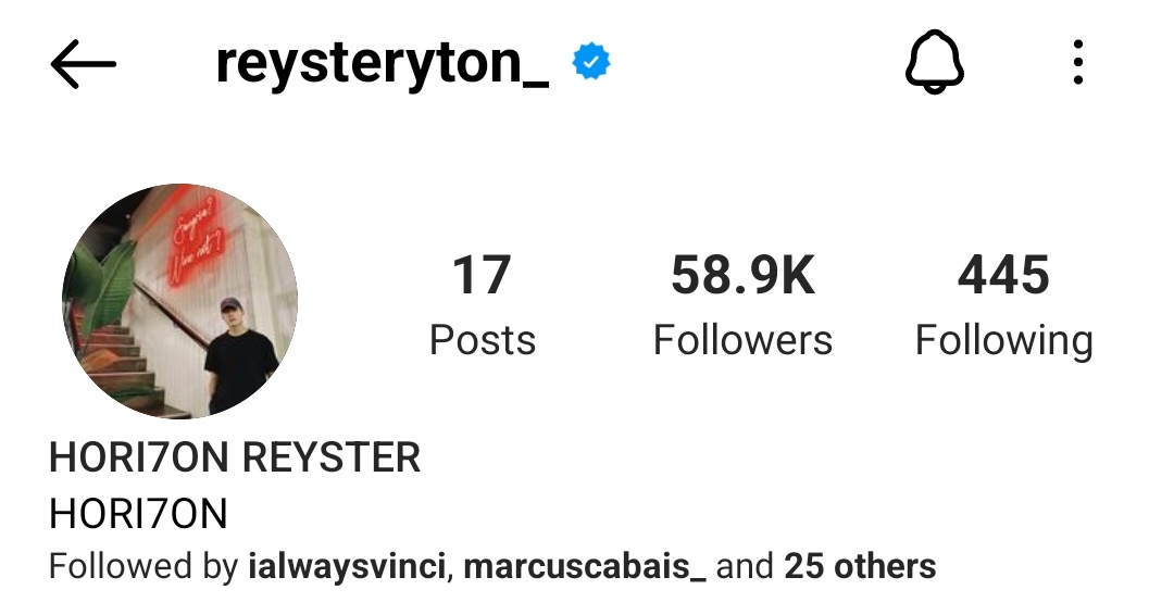 [ 🔔 : 050123 INSTAGRAM UPDATE ]

@/reysteryton_ is now officially verified on Instagram!

Make sure to follow his social
▶: bitly.ws/DNjv