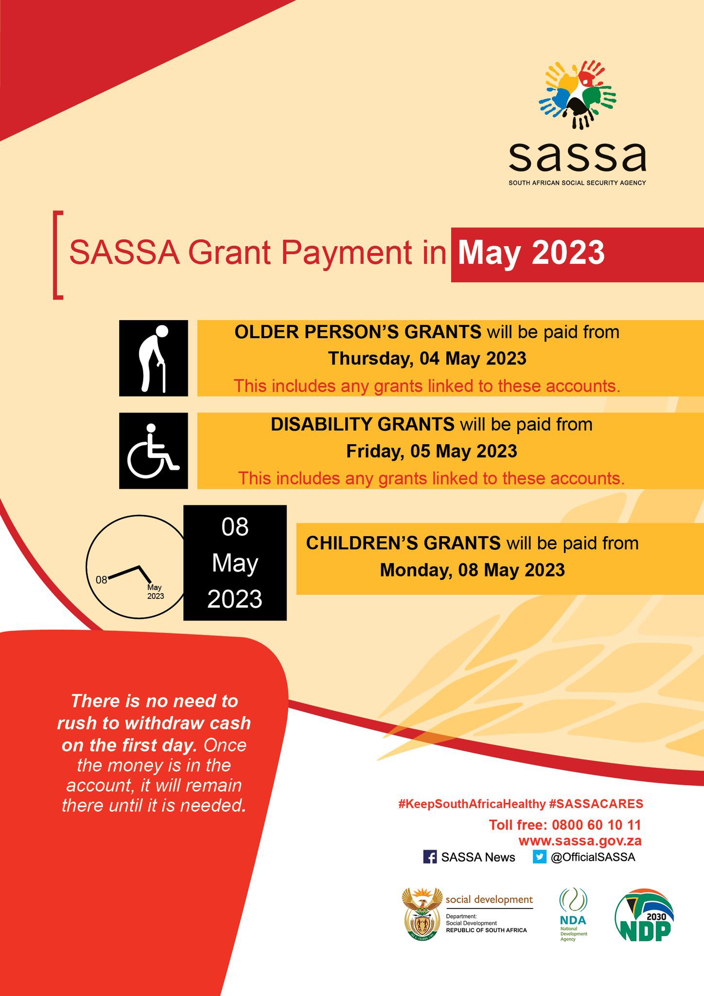 KZN Provincial Gov on X: &ldquo;Social grant payment dates for May 2023 