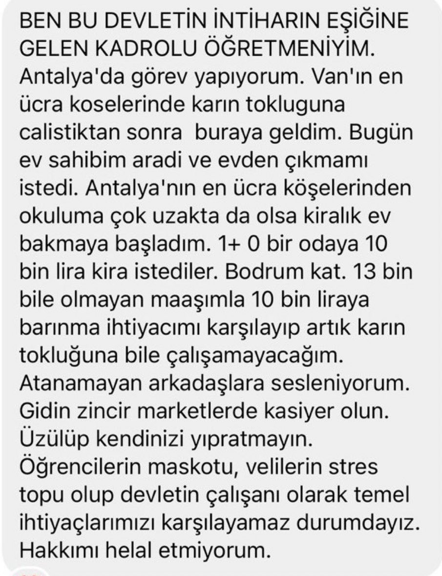 ikoncuk's tweet photo. 1 Mayıs Emek ve Dayanışma Gününde bunları konuşmalıyız. 
Bir öğretmeni, devletin halka uzanan tek eli memuru, kirasını dahi ödeyemeyecek bir maaşa mahkum edenler utanmalıdır. Boş söylemler, kayıkçı kavgası yerine millete dokunulmalıdır. @tcbestepe @meral_aksener @kilicdarogluk https://t.co/27FEwNm5Me