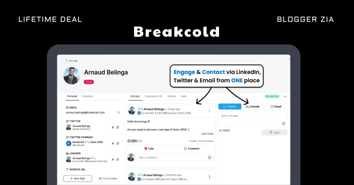 Breakcold — Track all your B2B relationships in one place with intelligent sales lead management and automation. 👉 bloggerzia.com/breakcold-life…

#BloggerZia #LifetimeDeal #Breakcold #CRM #SalesPipeline