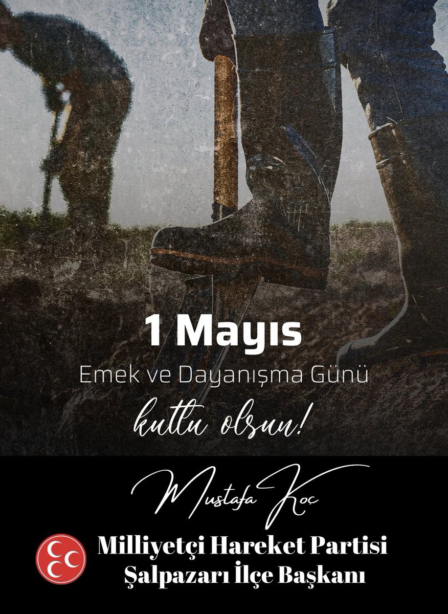 Emekçinin hakkı ve onuru kutsaldır. 

Tüm çalışan kardeşlerimin #1MAYIS Emek ve Dayanışma Günü’nü yürekten kutluyorum.
<a href="/dbdevletbahceli/">Devlet Bahçeli</a> 
<a href="/E_SemihYalcin/">E. Semih Yalçın</a> 
<a href="/MHP_Bilgi/">MHP</a> 
@mhpsalpazari