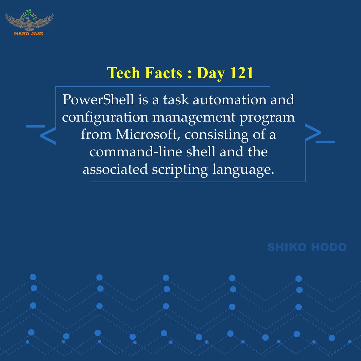 mahojase's tweet photo. Tech Facts : Day 121

#powershellscripting #powershell #powershelltraining #powershellbasics #development #programming #technicalcourse #technology #powershellcommandos #dailytechfacts #Mjit https://t.co/5fa0b7vJCI