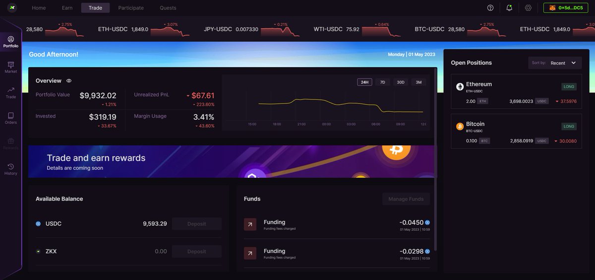 ashishshukla36's tweet photo. The easy to access Open position section on Dashboard is my favourite feature on @zkxprotocol 
#ZKXTestnet https://t.co/vgfiaskYWn