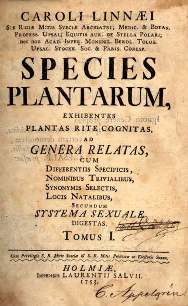 HiddenNatureYT's tweet photo. Hoy día 1 de mayo, a parte de ser el día del trabajador/a, se da una efeméride científica realmente relevante: el 1 de mayo de 1753, en Suecia, el naturalista Carlos Linneo (1707-1778) publica Species Plantarum, dando comienzo a la taxonomía de las plantas a través de su Sistema https://t.co/5FDaI6r2un