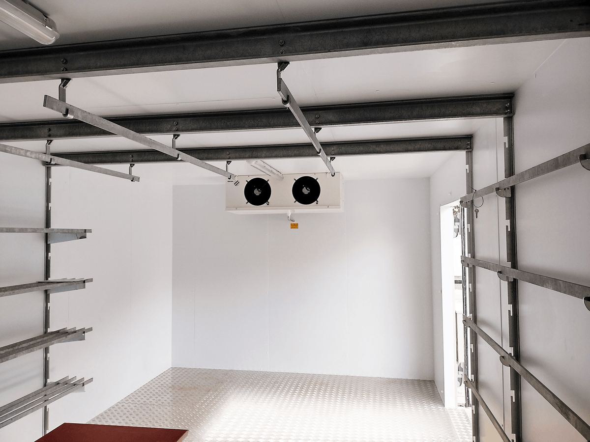 Philip Armstrong from Armstrong Butchers wanted two reliable coldrooms to hang large sides of meat. Fortunately, Williams provided him with the perfect solution.

Our coldrooms are completely modular, allowing for bespoke designs to suit the customer including strengthened rails!