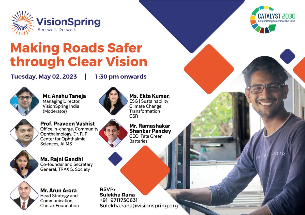 ChetakFoundati1's tweet photo. #Arunarora, Director @Chetakfoundation will be participate in panel discussion on #Makingroadsaferthroughclearvision @CCW2023- Catalysing Change Week 2023 on May 2, 2023 .
#visionspring.
#catalysingchangeweek2023
#Arunarora
#chetakfoundation
#chetakgroup https://t.co/iuk6q0CBEL