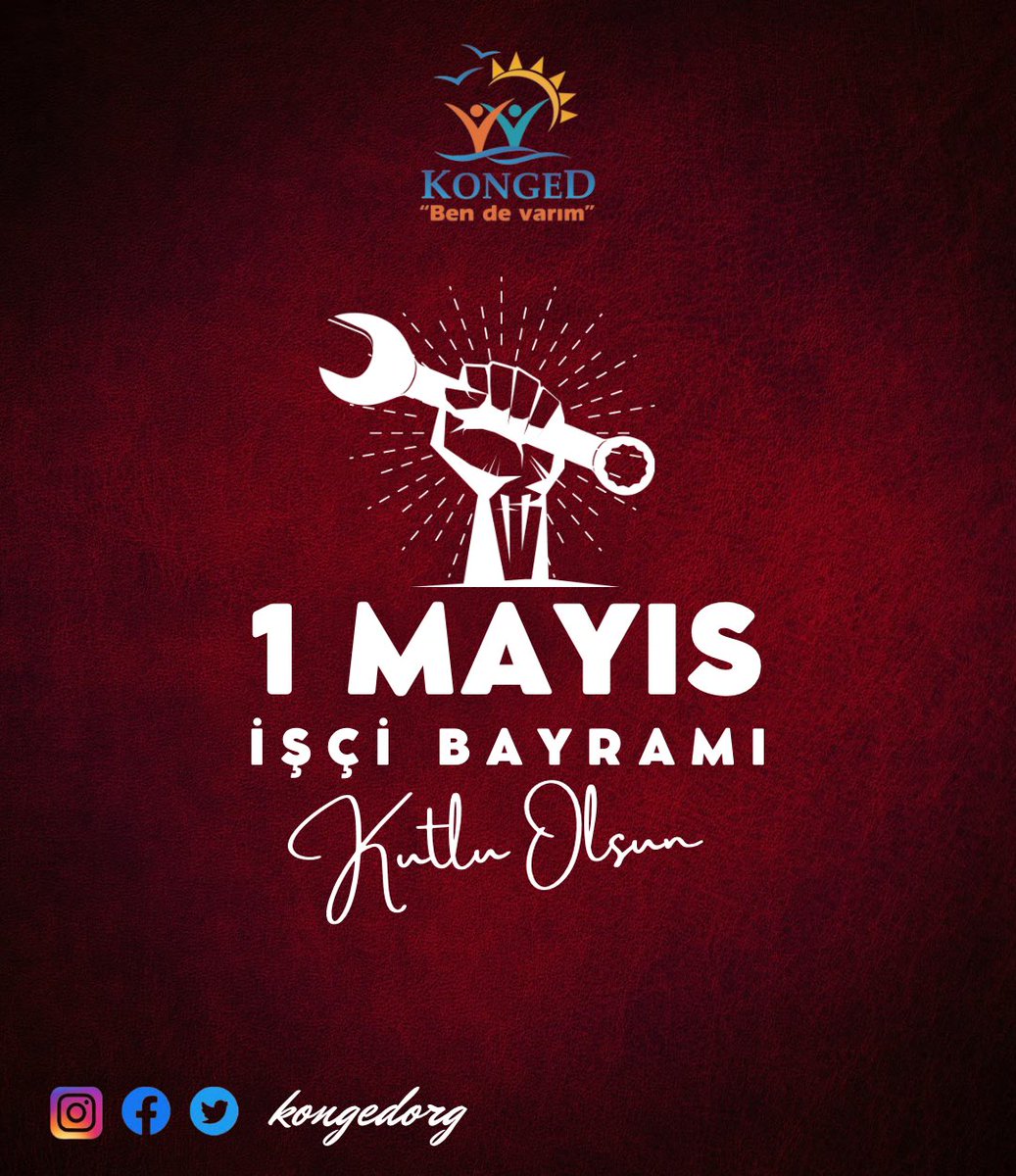 KONGEDorg's tweet photo. Hayata emeğiyle değer katan tüm çalışanların 1 Mayıs Emek ve Dayanışma Günü kutlu olsun.

#1mayıs
#konged 
#bendevarım https://t.co/4gNBk5OhMb