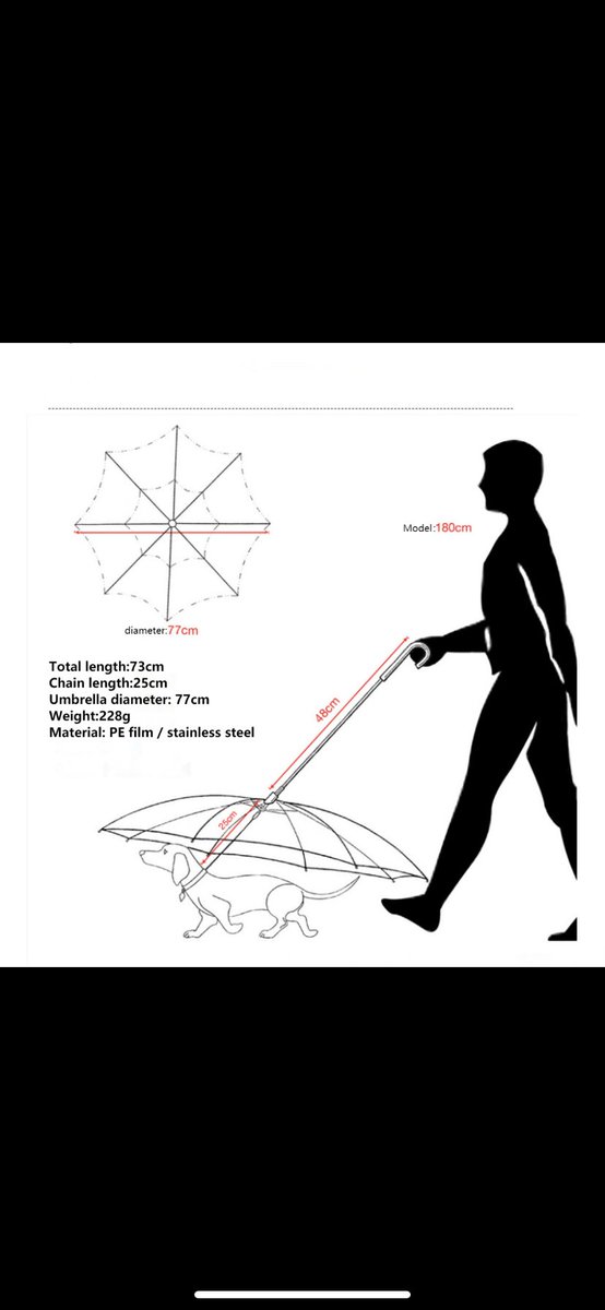 dvirtualmall's tweet photo. Introducing the Pet Umbrella Leash! This amazing product will keep your small dogs dry when walking on a rain or snow day. The metal chain leash attached to the umbrella can be hooked to the dog collar directly, but after training it repeatedly, your pet will feel okay #doglover https://t.co/h7bUwCAv1o