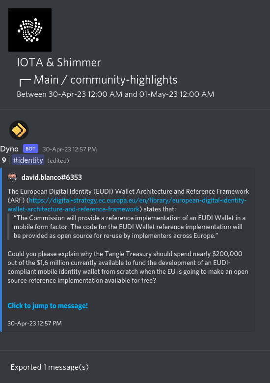 IOTAXTeams's tweet photo. 1/
#IOTA and #Shimmer Discord #community highlights.
🌐 Learn more and join the discussion https://t.co/USN5qQtgEN. https://t.co/NsUpKeJqPj
