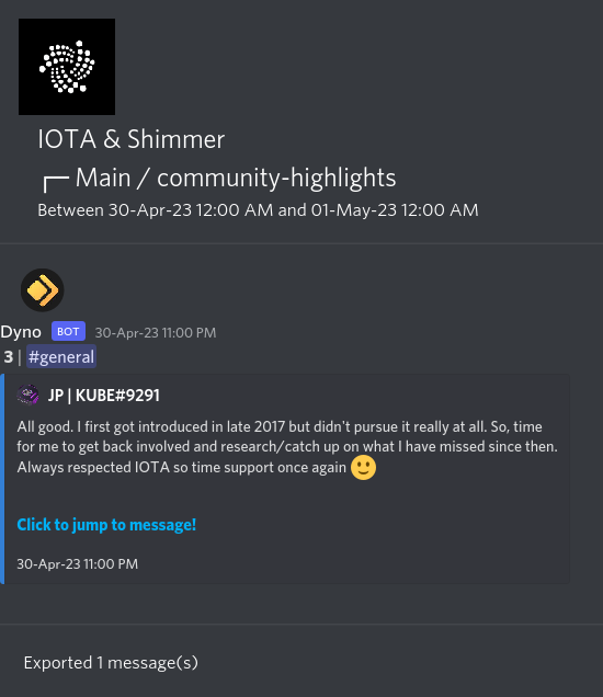 IOTAXTeams's tweet photo. 1/
#IOTA and #Shimmer Discord #community highlights.
🌐 Learn more and join the discussion https://t.co/USN5qQtgEN. https://t.co/NsUpKeJqPj