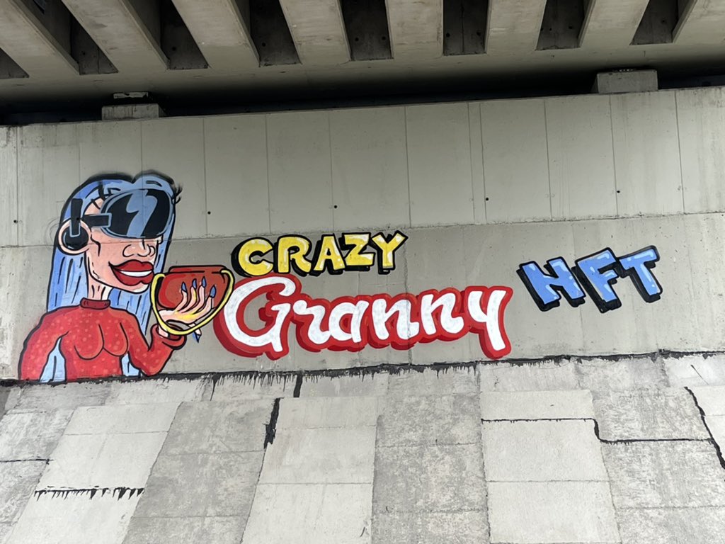 We're thrilled to showcase our creative talents with this amazing graffiti featuring Crazy Granny NFT. At Crazy Granny, we're all about supporting the arts and inspiring creativity. Show us your own art, and let's keep inspiring each other! 🎨👵💥 
#NFTs #StreetArt #WeLoveArt