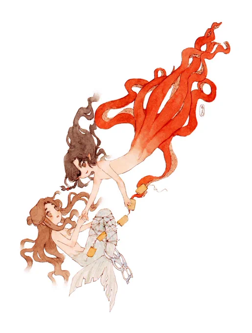 Can I bring back my Merlian with cursed shackle and Octocheng for #mermay2023 ?!    mergege hold still, I'll help you!
