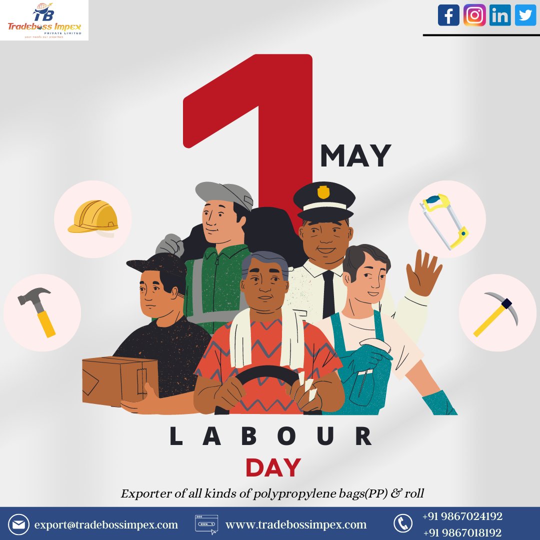 TradebossImpex's tweet photo. Thank you for your hardwork
Happy Labour Day https://t.co/WyefQO8uSY