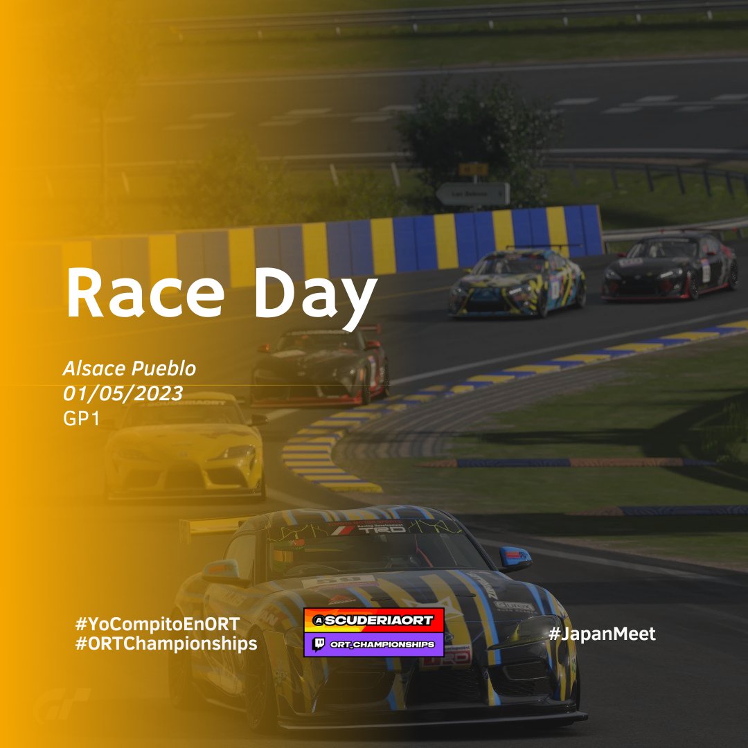 ☀️¡BUENOS DÍAS!☀️

Hoy tenemos la primera carrera de la #JapanMeet

📍| Alsace Pueblo 🇫🇷
⏰| 22:00
📺| Retransmisión en Twitch: 
Sala A: twitch.tv/sgo_lobo
Sala B: twitch.tv/tusawarrior

#YoCompitoEnORT
#ORTChampionships
