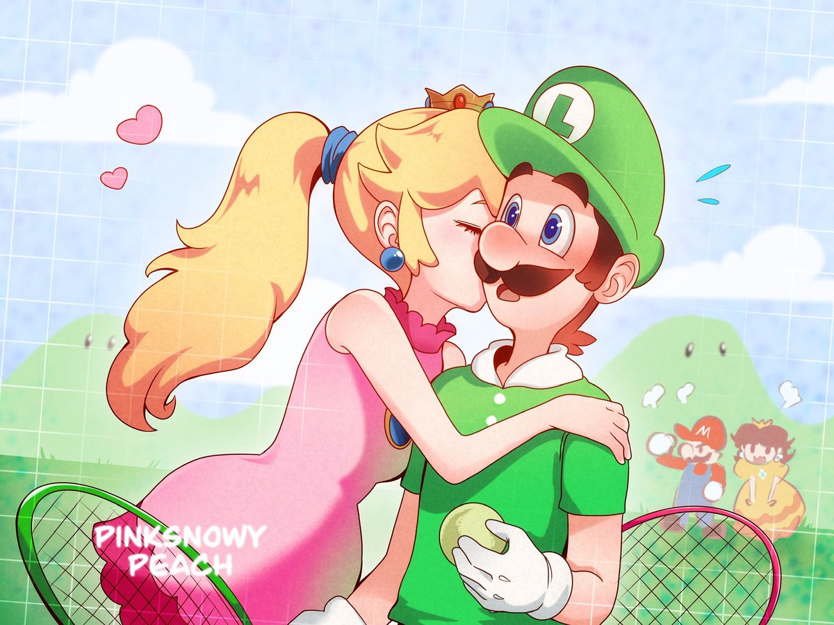 PinkSnowyPeach's tweet photo. Surprise kiss!🍑💚
#mariofanart #luigixpeach #cutefanart #nintendoart https://t.co/PTj7eDDTcA