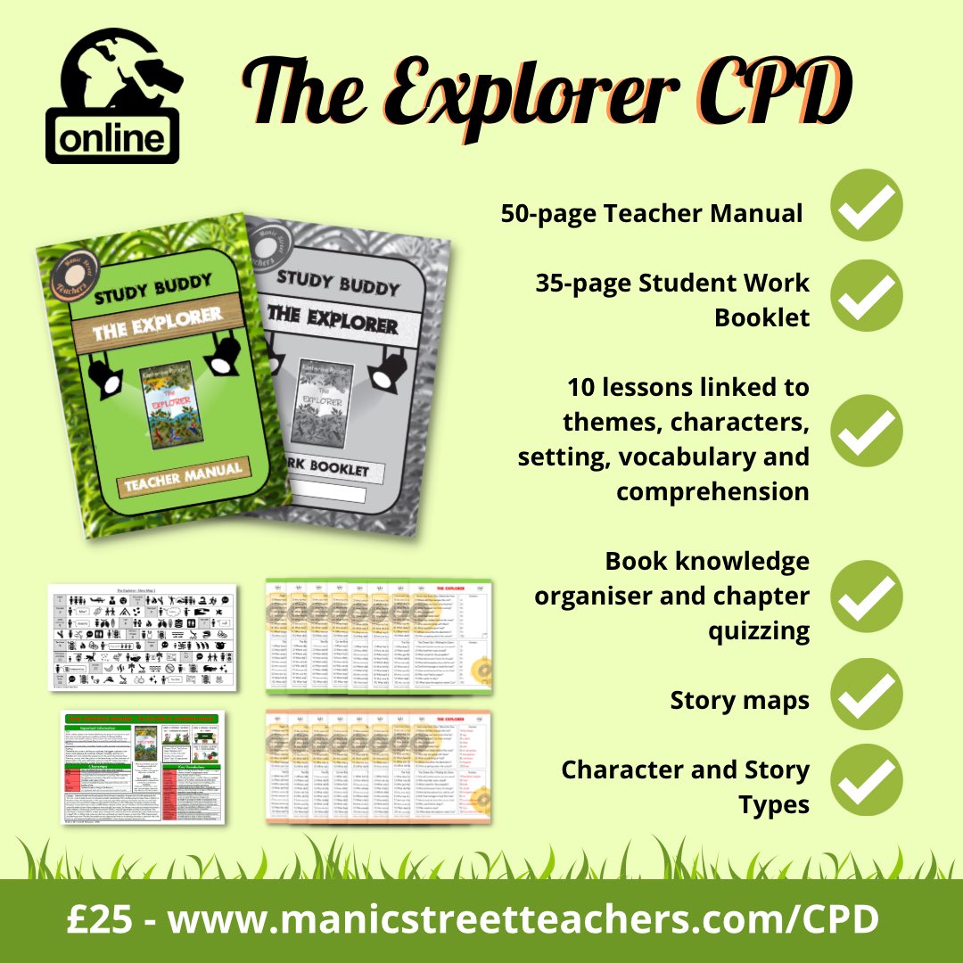 ManicStTeachers's tweet image. 🌴 THE EXPLORER - CPD 🌴
Studying this book? Check out this opportunity with Matt from Manic Street Teachers here: manicstreetteachers.com/cpd 😊👍