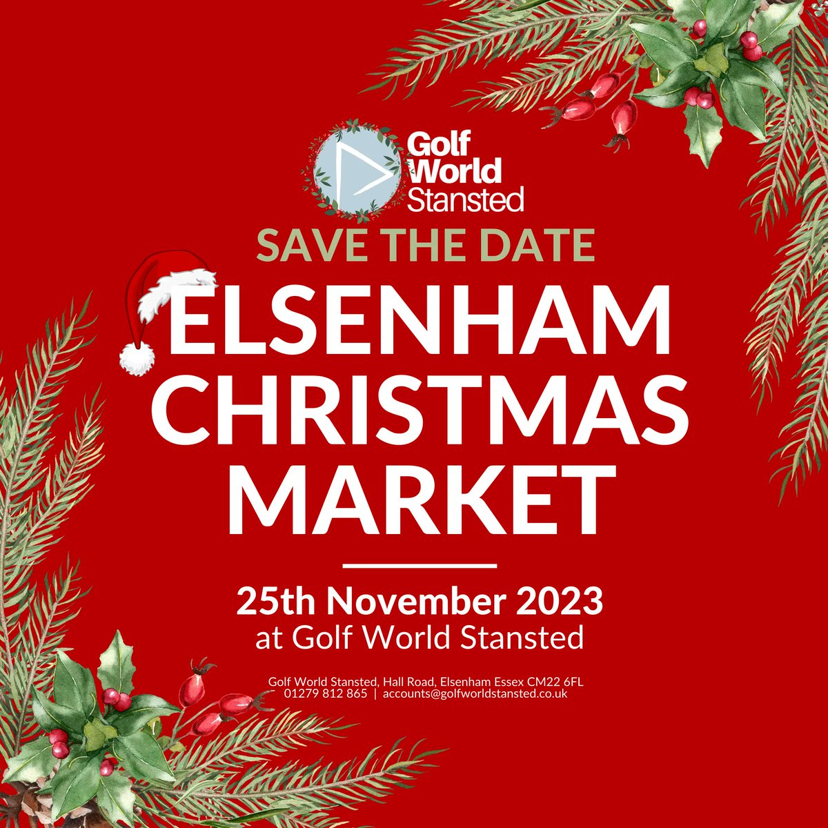 We are pleased to announce we will be hosting the Elsenham Christmas Market this year. We know it's a little early for Christmas... but SAVE THE DATE for this exciting event 🎄 #golfworldstansted #elsenhamchristmas #elsenhamchristmasmarket #christmasevent