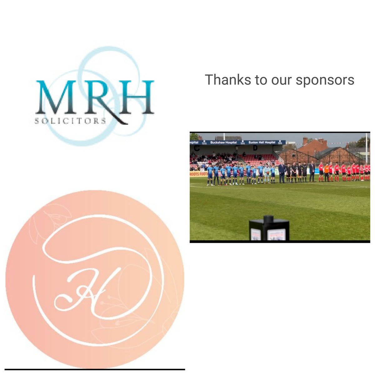 As the season starts to come to an end we would like to give a huge thank you to our sponsors!!! @hdukofficial Blackburn and MRH solicitors. To sponsor a grassroots team is a great act of kindness and we appreciate everything. #grassrootsheroes