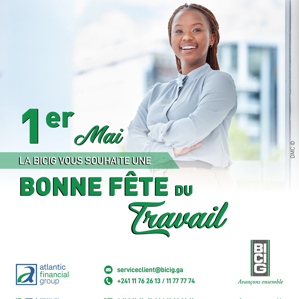 La @BicigGabon vous souhaite une Bonne Fête du Travail.
#avançonsensemble

<a href="/afgholding_afg/">AFG Holding</a> 
@Bicimali