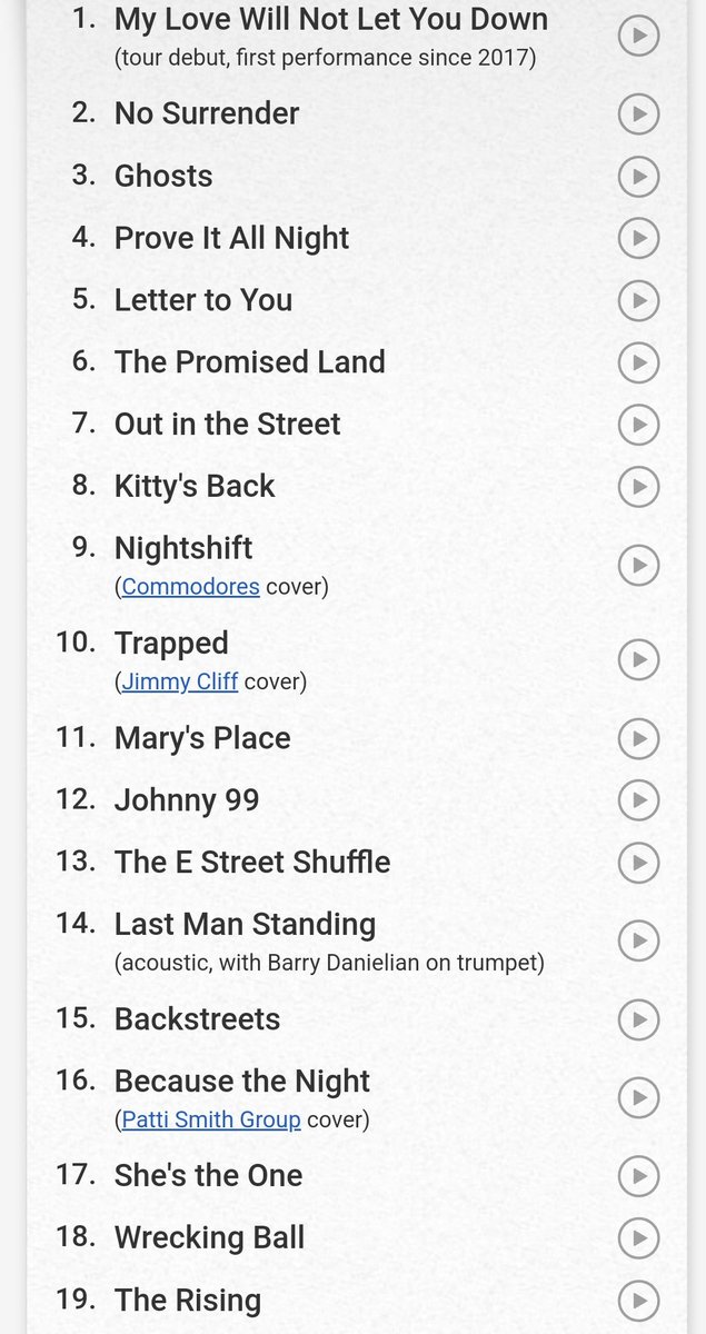 BruceTourNews's tweet photo. The setlist from the show in Barcelona (night 2), April 30th 2023
My love will not let you down debuted!!! https://t.co/rHQl1mgXLs