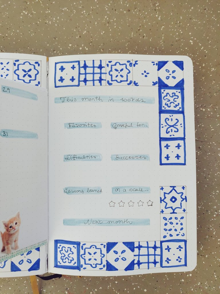 💠🐈‍⬛ Cats and Tiles 🐈‍⬛💠 (2)

#bulletjournal #bujo #monthlyspread #monthlyplanner #bulletjournalinspiration #bujoideas #may #calendar2023 #mayspread #bujoplanner