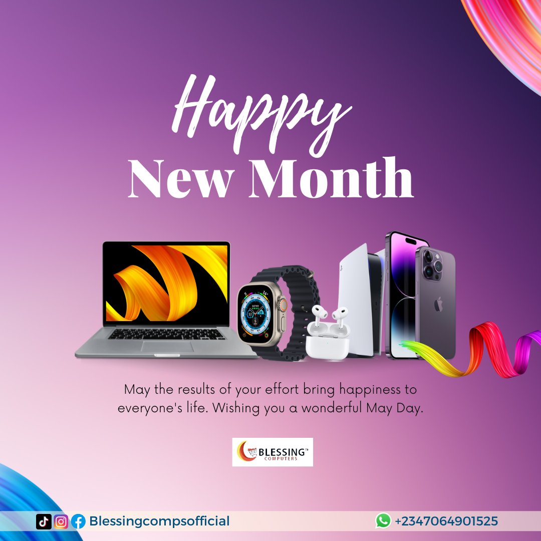 BlessingComput1's tweet image. We wish you a happy new month even as we celebrate workers across all sectors and industries, we see you, and we celebrate your input towards the sustainable development goals. 💪

#Blessingcomputers #MaydayAlert #HappyNewMonth #naija #gadgets #lagos