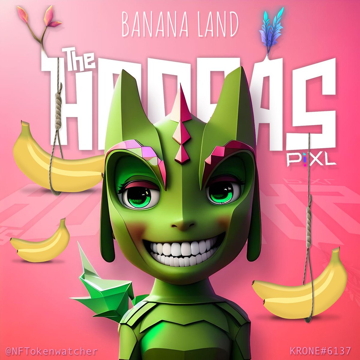 NFTokenwatcher's tweet photo. 📦 🚛 OK, Ok . . . So You call for 🍌 Bananas - here you got ´em. 

@TheHoopasNFT 
@3PixlStudios 
@QuantPIXL 
@dr_pixl
@MHoopas 

Lets dive together into Banana Land… https://t.co/0zeQU7zohh