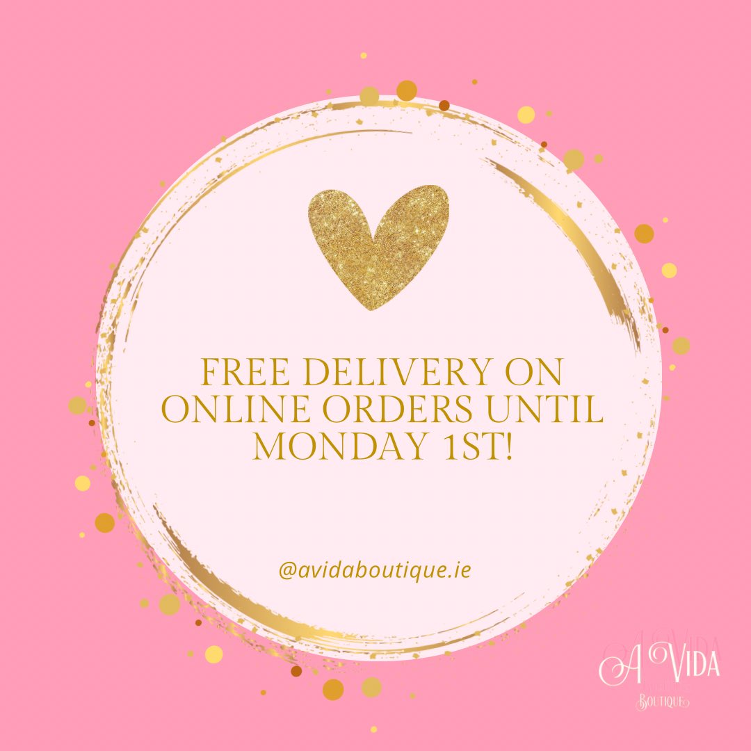 We’re closed today but don’t worry - you can still order online at avidaboutique.ie and get FREE delivery until tomorrow ! 

See you then! #orderonline #louthchat