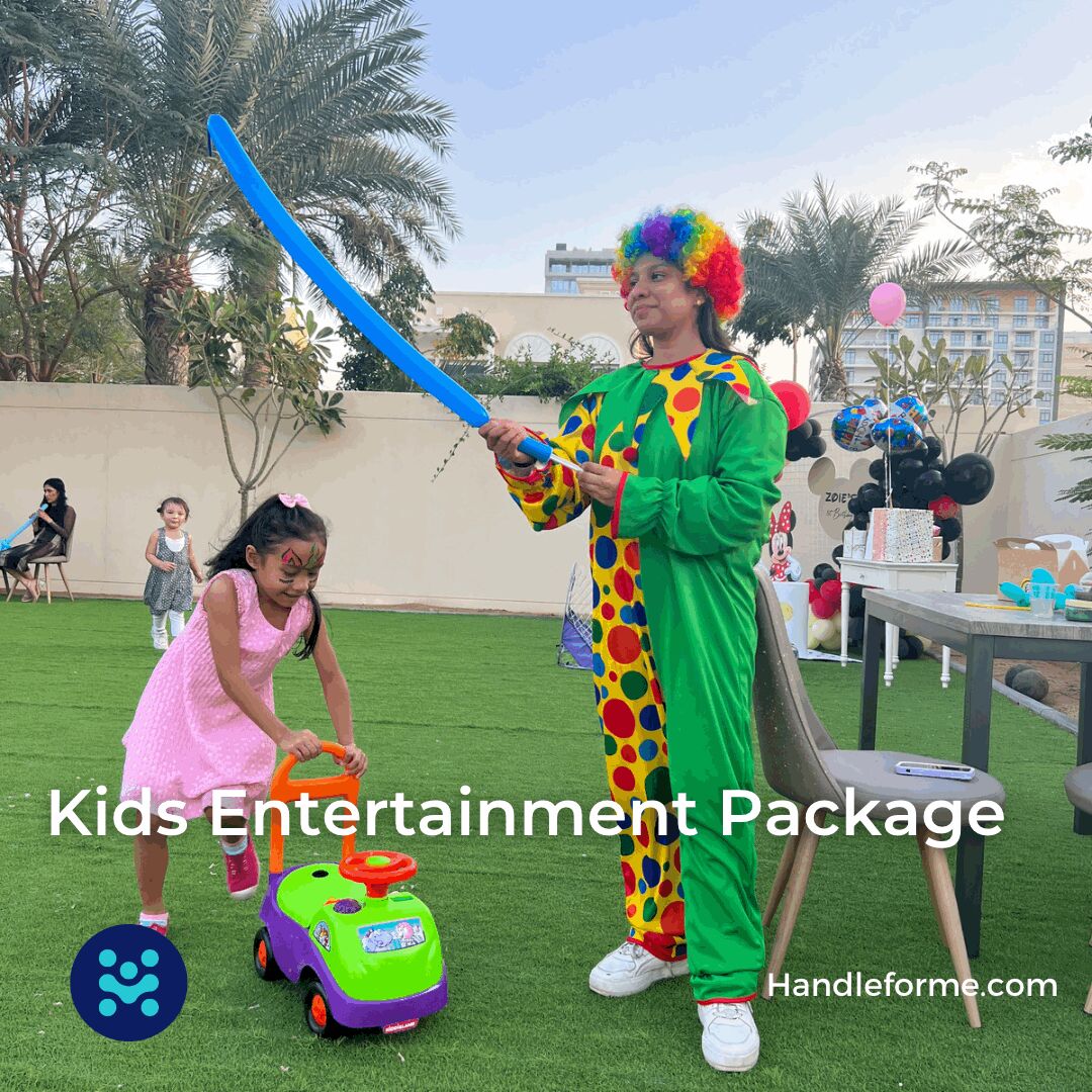 HandleformeCom's tweet photo. 🎉 Elevate your child's birthday with our AED 850 Kids Entertainment Package: 2 hrs of games, balloon bending &amp; face painting! 🎈🎨 Explore more options at https://t.co/7dTmIZfKwS 🎭✨ #KidsParty #BirthdayFun #Handleforme #UAE https://t.co/HhscdeASPn
