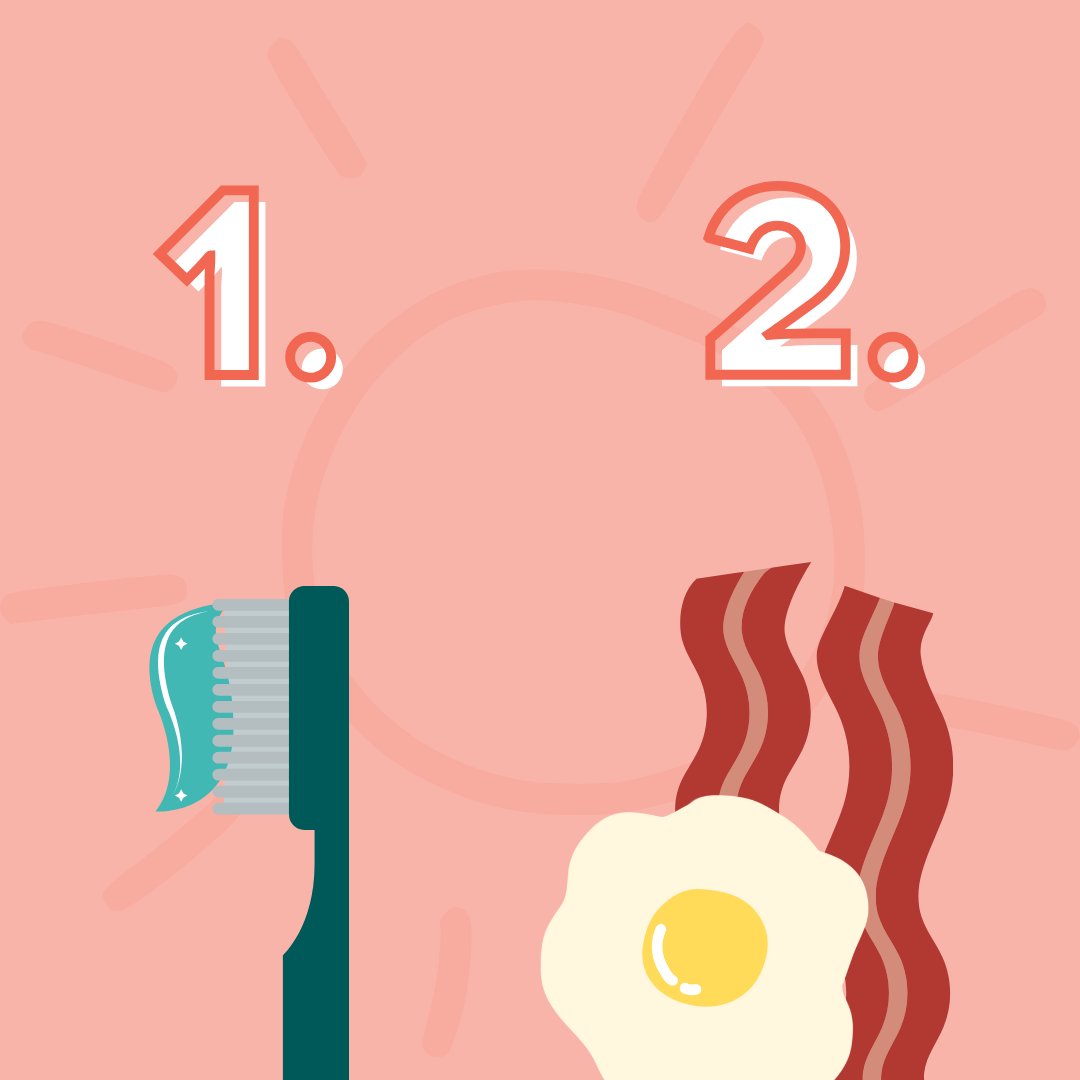 PediatricRva's tweet image. Brush first, breakfast second! 🪥

It is recommended and best to brush BEFORE breakfast. 🥓 Brushing immediately after eating breakfast may actually cover your teeth with remnants of acidic food, which weakens your enamel.

#BrushingTips #RVADentistry #PediatricDentistry