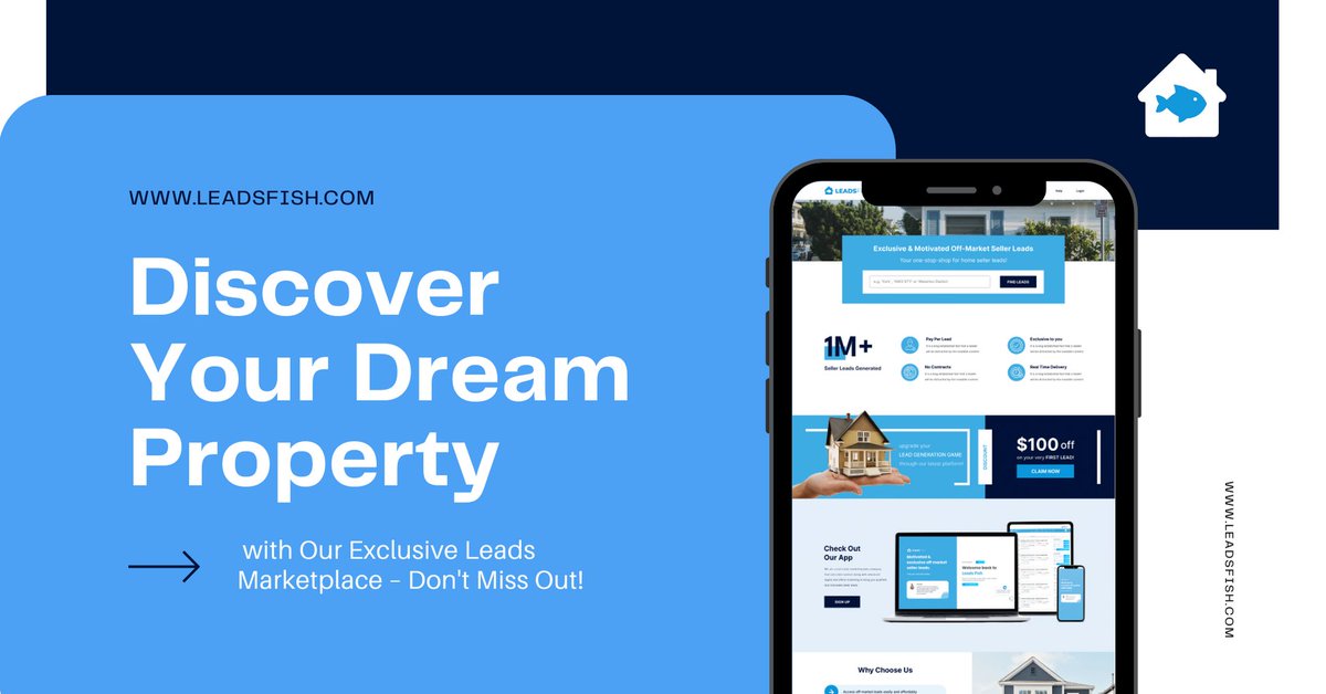 leadsfish's tweet image. Find your dream property with our exclusive leads marketplace - access high-intent, motivated sellers not available anywhere else. Gain an edge in the competitive real estate market with Leads Fish. #realestate #exclusivemarketplace #motivatedsellers #dreamproperty