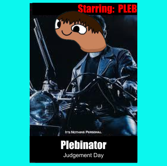 big_oinker's tweet photo. It's not #memecoins  season, it's $PLEB season!

The Plebnator is a formidable #memcoin assassin and soldier, designed by the Plebs of society for infiltration and combat duty, towards the ultimate goal of Plebinating #PEPE #SHIBAINU #DOGE #FLOKI #VOLT #aidodge. https://t.co/ROmXLK7I1d