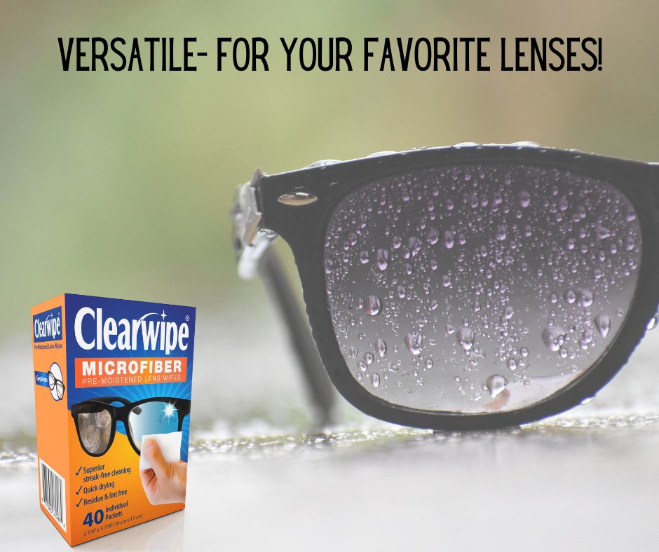 ClearWipeBrand's tweet photo. Use Clearwipe Microfiber Lens Wipes for your favorite glasses and sunglasses! The secret? Microfiber!

#clearwipe #microfiber #lenswipes #glasses https://t.co/B7U54YvgS0