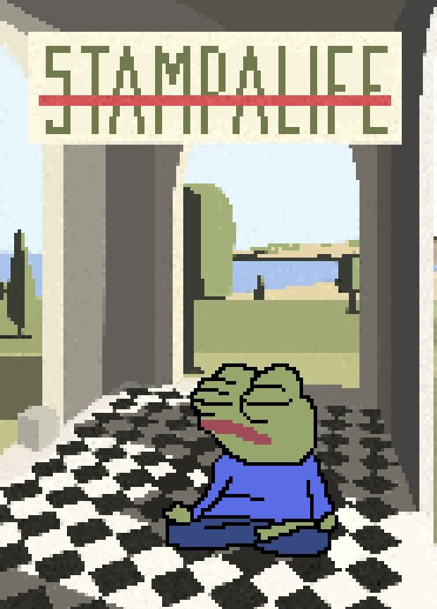 Stampalife 🐸🙏💨 

My Bitcoin stamp remix of the <a href="/GrantYun2/">Grant</a> classic fake rare card “Fakalife” 

First Dispo is open link below 👇