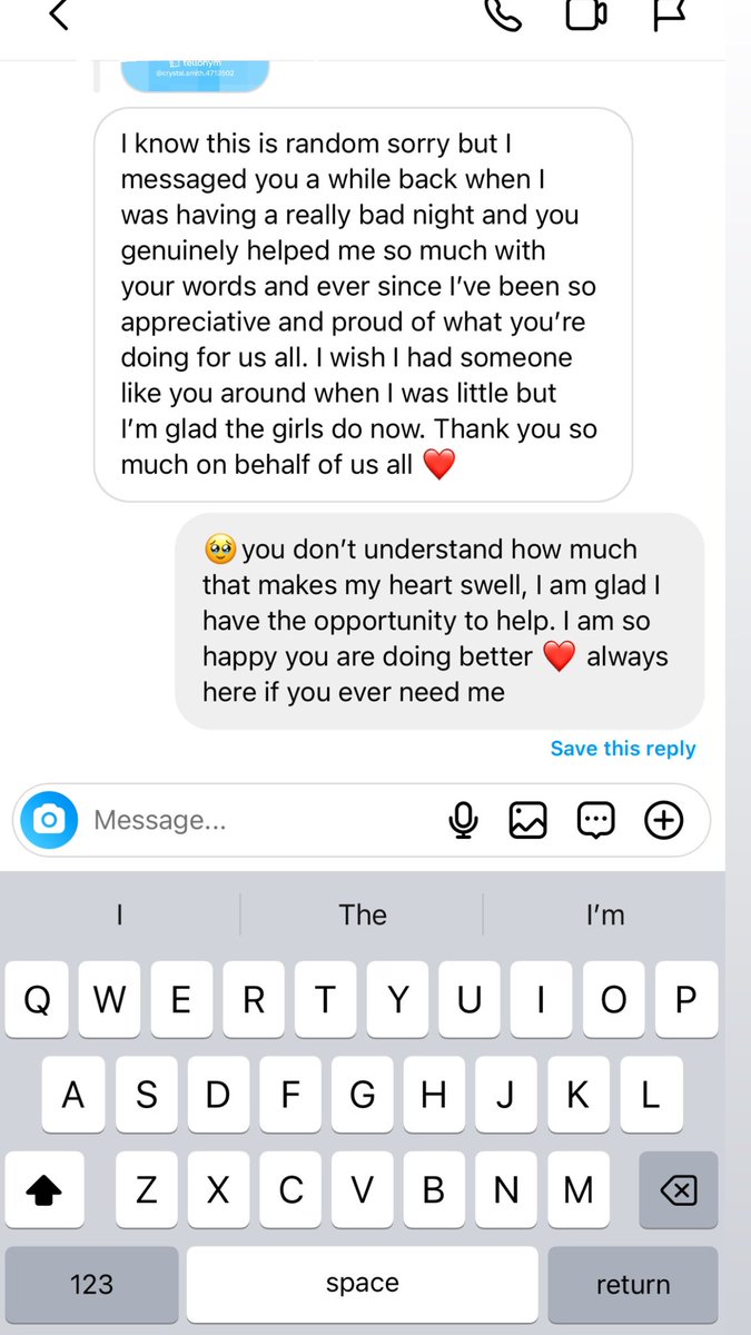 A lovely message to see on my help line 🥹 

I am so happy I have the opportunity to help other members in my community ❤️ 

#travellerwomenhelpline #GRT #helpinghand #mentalhealth #twitter #irishtraveller #share