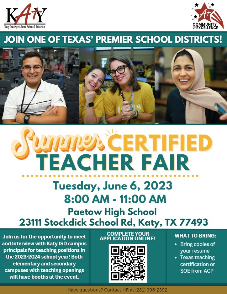 Katy ISD Human Resources Department tweet media