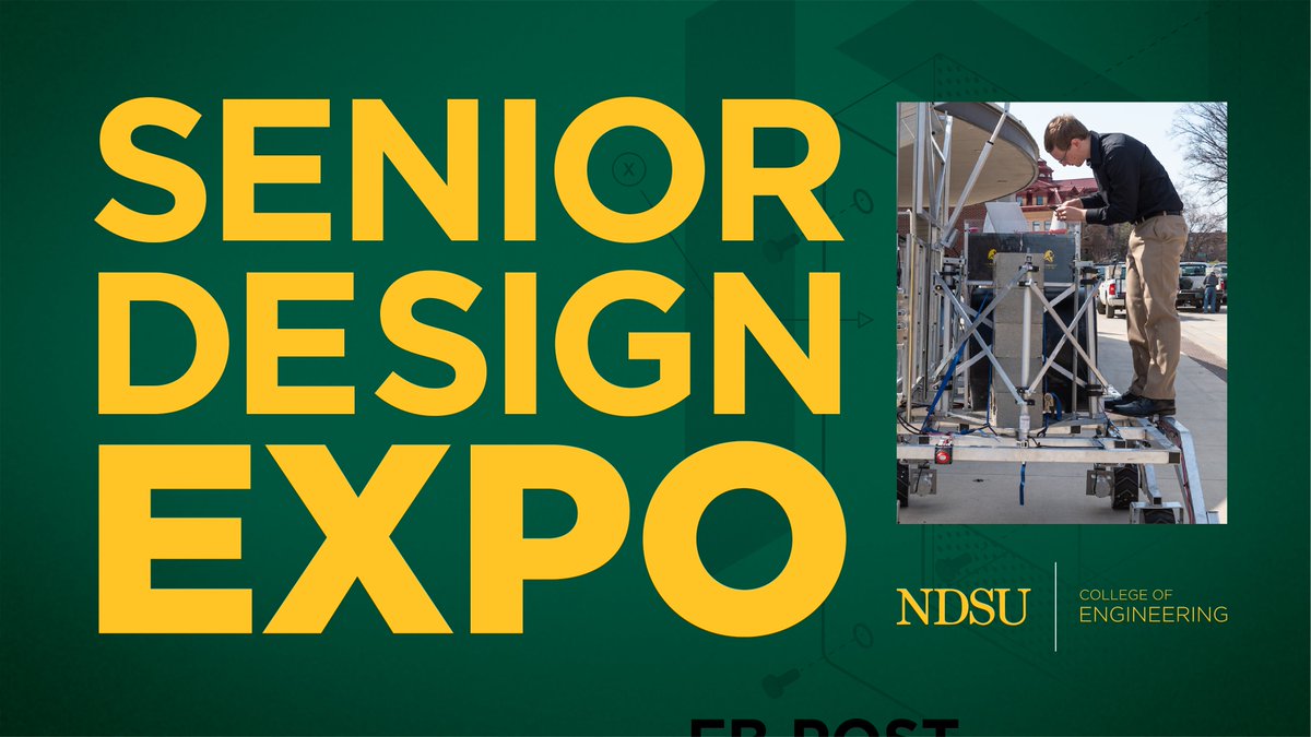 Mark your calendar and make plans to attend our 2023 Spring Senior Design Expo.

📅 Thursday May 4, 2023
🕰️ Noon - 3 P.M.
📍 NDSU Oceti Sakowin Ballroom

This showcase capstone projects will give you the chance to interact with our students and learn more about their work.