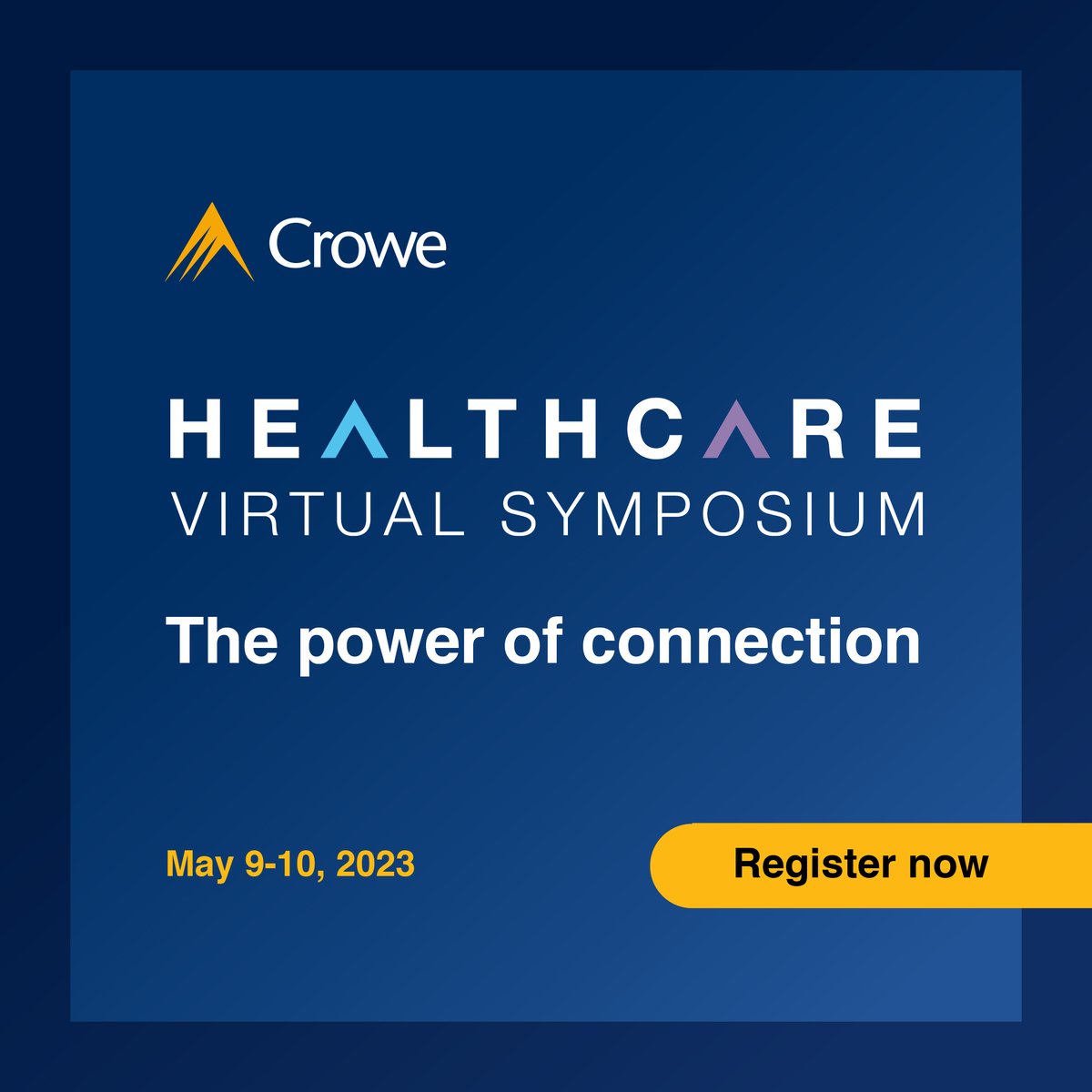 CroweUSA's tweet image. It's not too late to register for the 2023 Crowe Healthcare Virtual Symposium! Join us for key insights into common revenue cycle challenges. bit.ly/3XrqUlV #HCVS