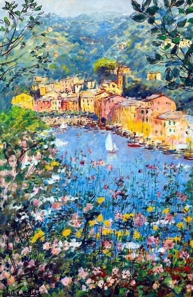 Michele Cascella (1892-1989) Italian Painter Spring in Portofino