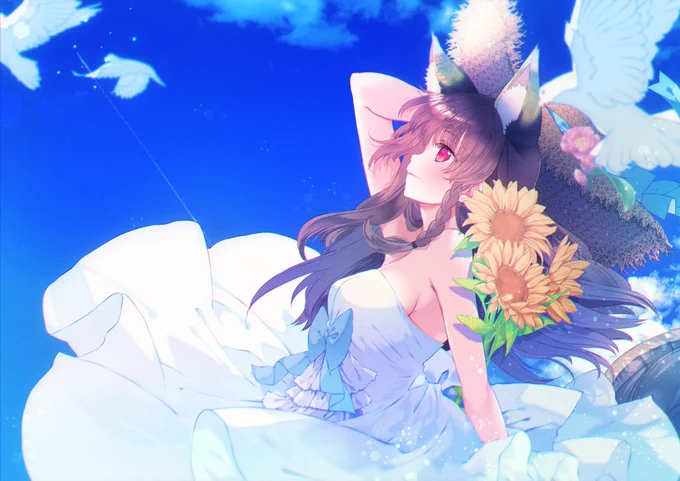 青空(*˘︶˘*).。.:*   #お狐様ゆいの #ゆいのあーと