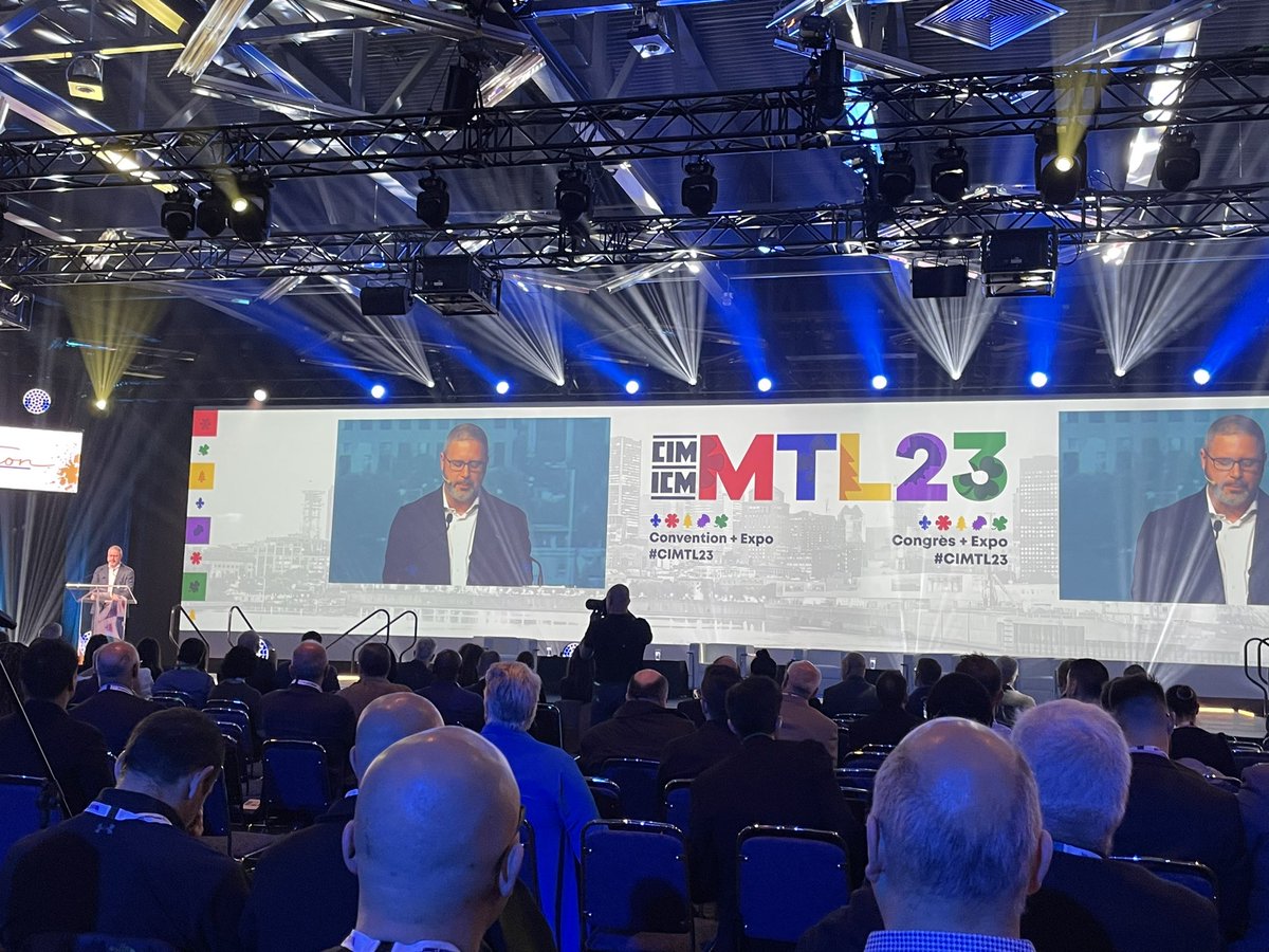 David Cataford, CEO of <a href="/ChampionIron/">Champion Iron</a> and chair of this year’s #CIMTL23, speaking before the opening keynote. <a href="/CIMMagazine/">CIM Magazine</a> <a href="/CIMorg/">M Ciliv</a> #mining