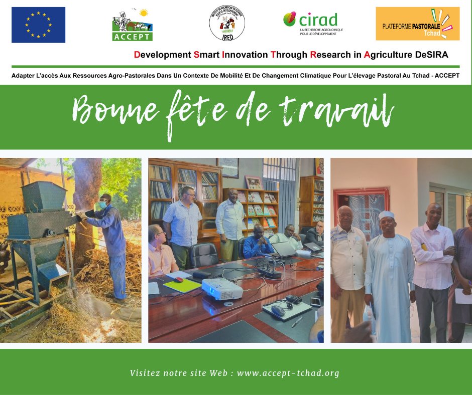 Bonne fête de travail à tous. Quelque soit le travail que vous faites,  faites-le bien. <a href="/UEauTchad/">L'UE AU TCHAD 🇪🇺</a> <a href="/Cirad/">Cirad</a> <a href="/DissemInn/">DISSEM INN</a> <a href="/capacity4dev/">Capacity4dev</a>