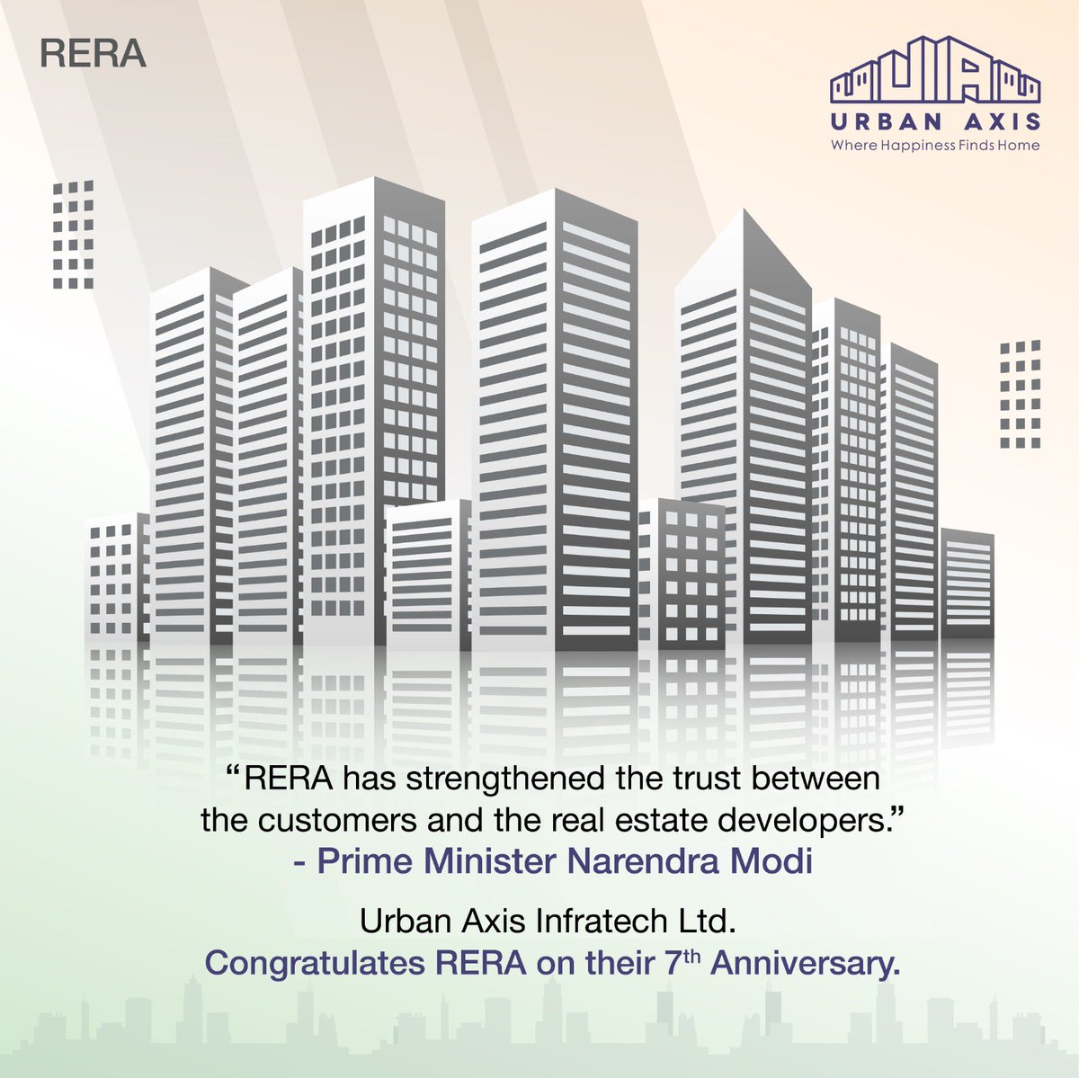 urbanaxisinfra's tweet photo. Urban Axis Infratech Ltd. wishes all Stakeholders and Promoters Happy RERA Day.
#RERA #RERADay #ReraRegistered #RealEstate #RealEstateLife #Property #Housing #PropertyDevelopment #WhereHappinessFindsHome #UrbanAxis https://t.co/mLx5f1h0DQ