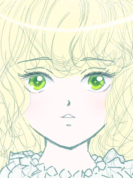  #pixiv今日のお題 #お姫様 #緑 #オリキャラ #ラクガキ 