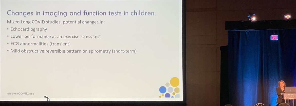 Dr. Melissa Stockwell discussing how long COVID affects child health and development and how the RECOVER study will elucidate mechanisms of impact at #PAS2023 @KidsAtColumbia #NYPKids