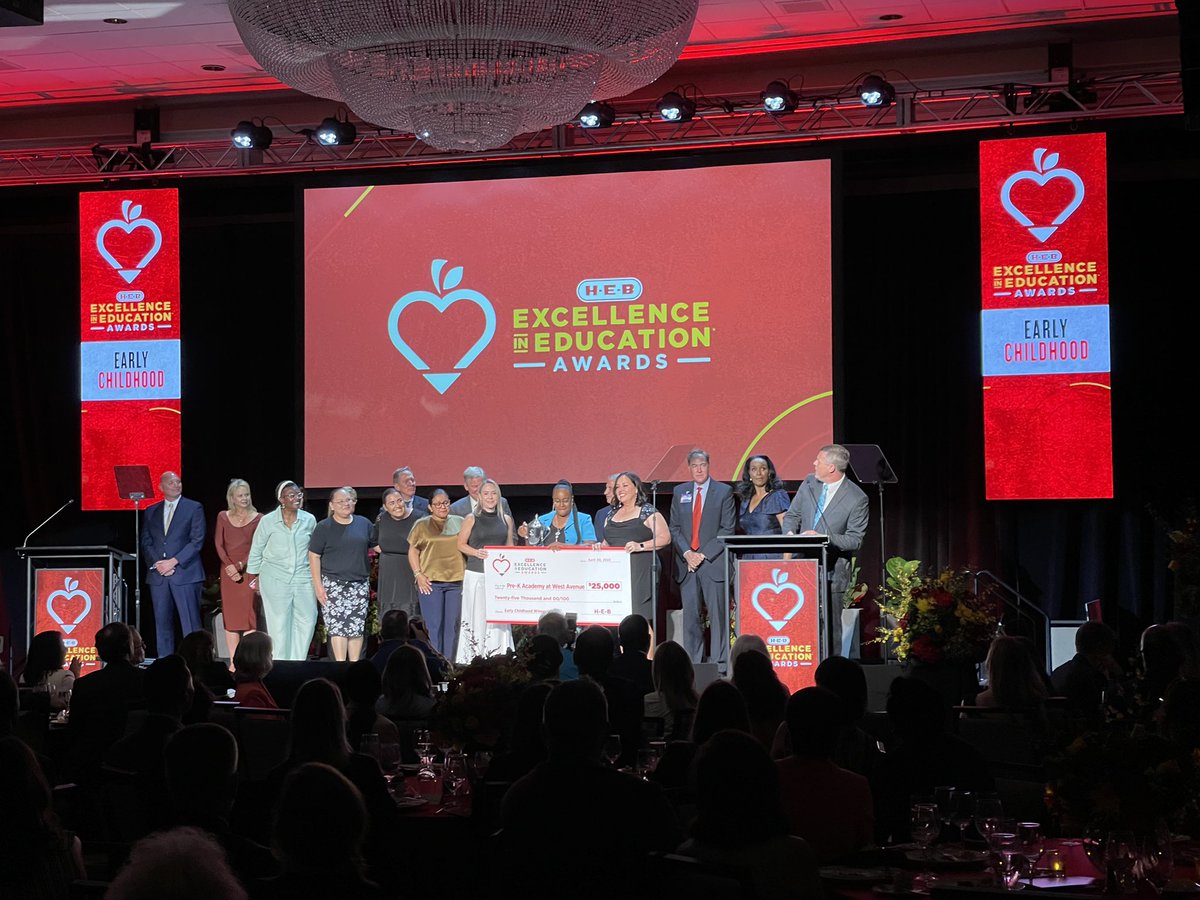 It was a big night for NEISD at the HEB awards. Congrats to @amiecharney and @NEISDPreK for being recognized as the best educators in the State. Amie is doing amazing things at NESA and the Pre-K team is doing amazing things for our youngest students. 🎉