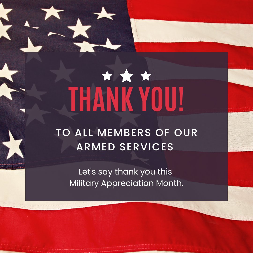 Thank you to all members of our United States Military. We appreciate your service, dedication, and sacrifices. 

#Military #ThankYou #service